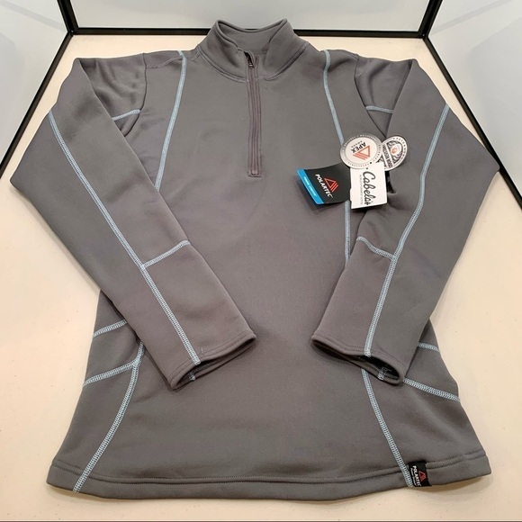 Cabelas Polartec Womens Size Large 1/4 Zip L/S Wicking Active Pullover Top NEW - Picture 3 of 10